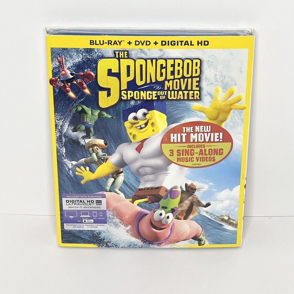 The SpongeBob Movie Sponge Out‎ of Water Blu-ray 2015 DVD Digital HD With Sleeve